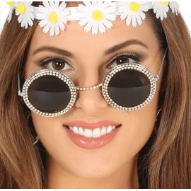 Gafas redondas con brillantes