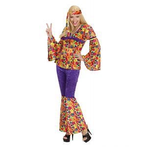 Disfraz hippie chica terciopelo morado
