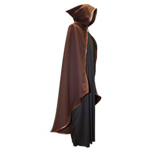 Capa medieval marron con capucha