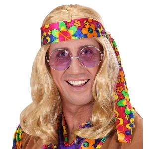 Peluca hippie hombre rubia