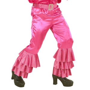 Pantalon rosa voalntes con cinturon s