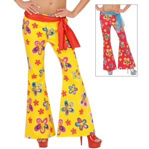 Pantalon acampanado con flores surt