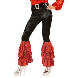 Pantalon negro con campana rojas 