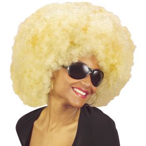 Peluca afro extra rubia