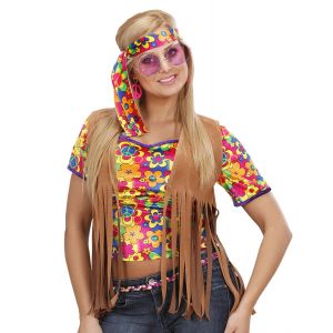 Chaleco hippie chica con cinta m