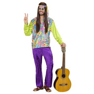 Disfraz hippie hombre morado