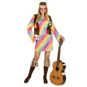 Disfraz hippie chica colores
