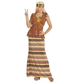  disfraz hippie mujer falda larga