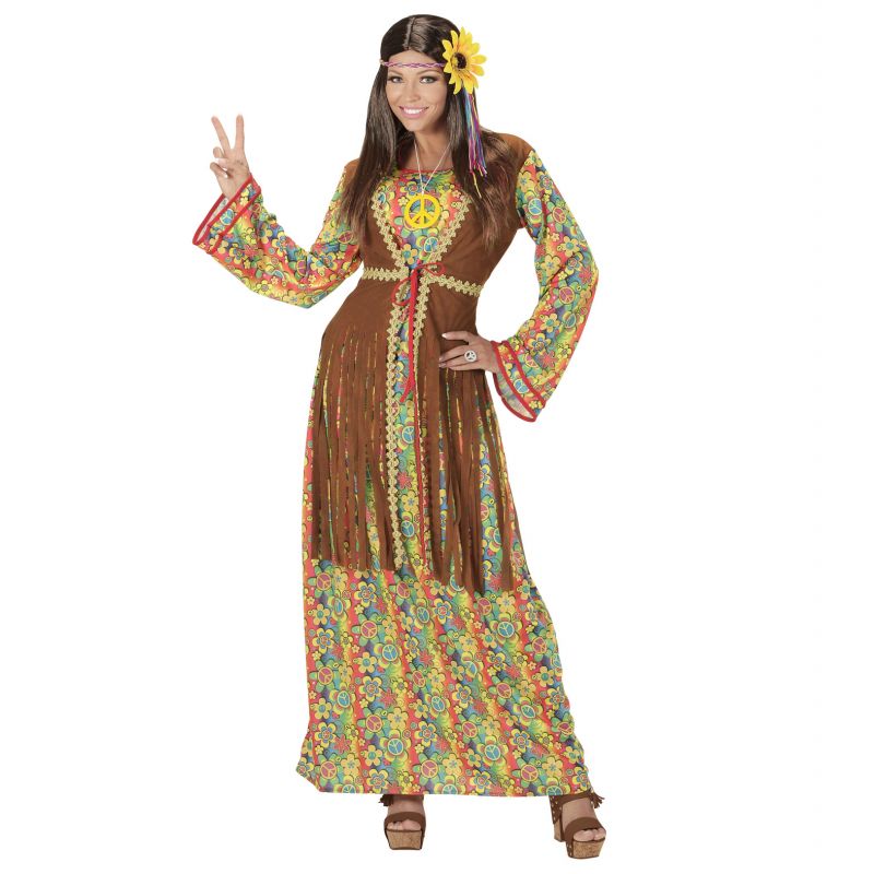 restante Disipación Poner Disfraz hippie mujer vestido largo