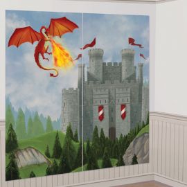Decoracion pared castillo con dragones