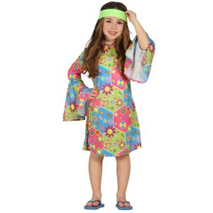 Disfraz hippie niña vestido 