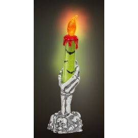 Candelabro mano esqueleto 20cm