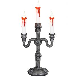 Candelabro con velas sangrientas 18x40cm