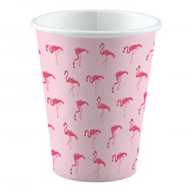 Vasos flamenco rosa pack 8