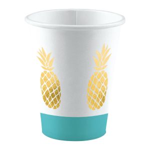 Vasos piña dorada pack 8