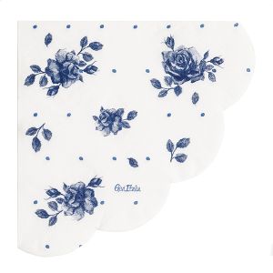 Servilletas rosa inglesa azul 33x33