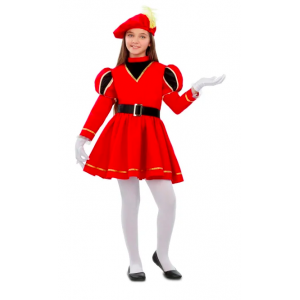 Disfraz paje rojo niña 