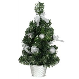 Arbol decorado plata 30cm