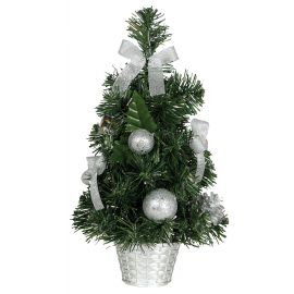 Arbol decorado plata 40cm