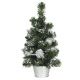 Arbol nevado decorado plata 40cm