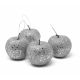 Pack 4 manzanas escarcha plata 6,5cm