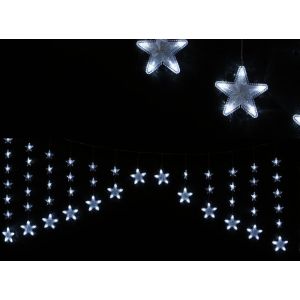 Cortina estrellas led 150cm blanco