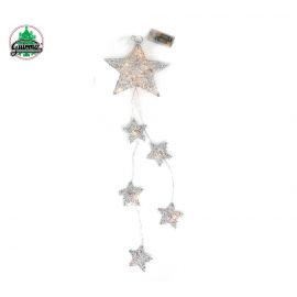 Colgante estrellas plata luz 20cm