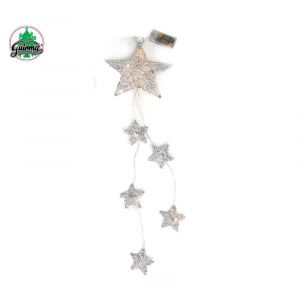 Colgante estrellas plata luz 20cm