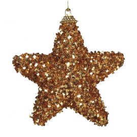 Pack 3 estrellas escarcha oro 6cm