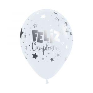 Globo feliz cumple blancos 