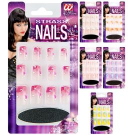 Set 12 uñas strass