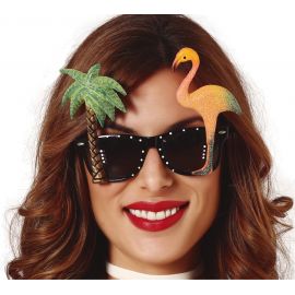 Gafas con palmera y flamenco