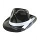 Sombrero ganster cinta blanca pvc