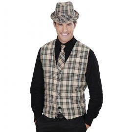 Chaleco tartan beige