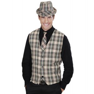 Chaleco tartan beige