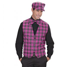 Chaleco tartan rosa