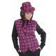 Chaleco tartan rosa