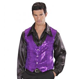 Chaleco lentejuelas hombre morado