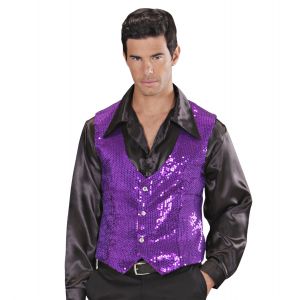 Chaleco lentejuelas hombre morado