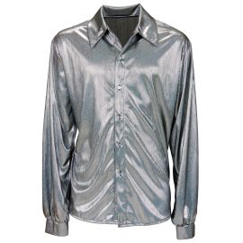 Camisa holografica plata m/l