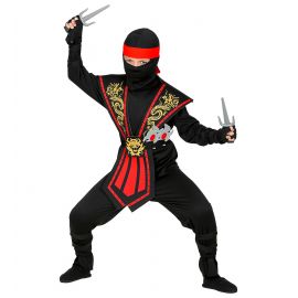 Disfraz ninja inf negro rojo