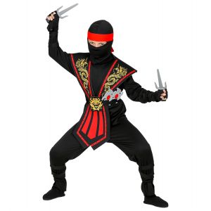 Disfraz ninja inf negro rojo