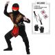Disfraz ninja inf negro rojo
