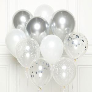 Set globos plata 10 und