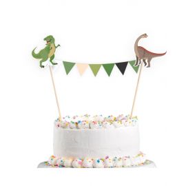 Banderin para tarta dinosaurios