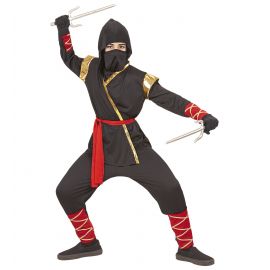 Disfraz ninja oro rojo