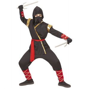 Disfraz ninja oro rojo