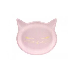 Platos gato rosa 