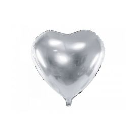 Globo helio corazon plata 60cm