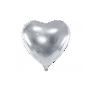 Globo helio corazon plata 60cm
